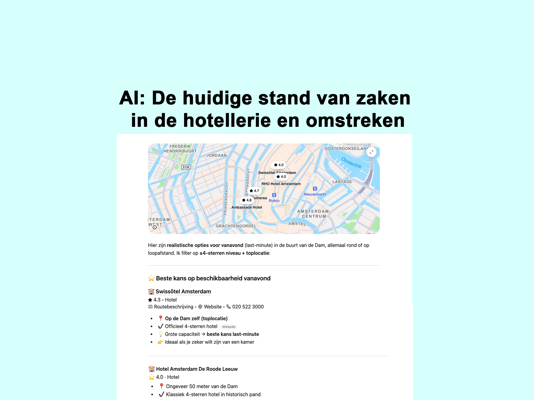 AI: De huidige stand van zaken in de hotellerie en omstreken